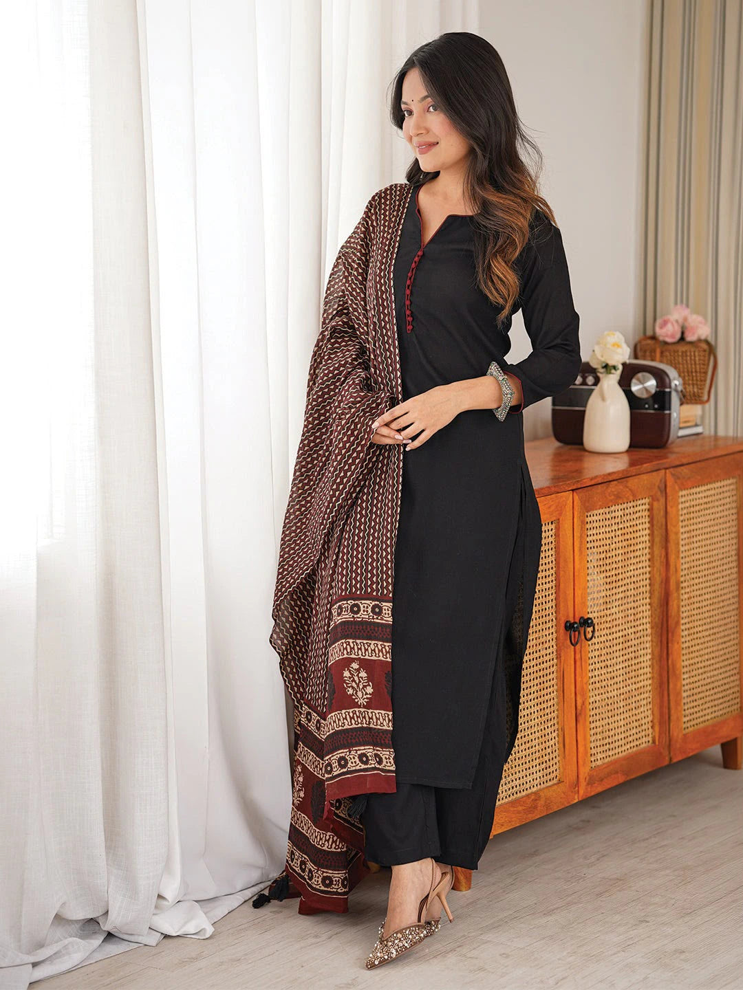 Rayon Kurti Pant Dupatta Set 7