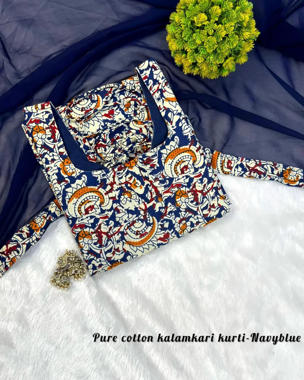 💗💗Viral Kalamkari Sideopen Kurti With Dupatta Set💗💗 4