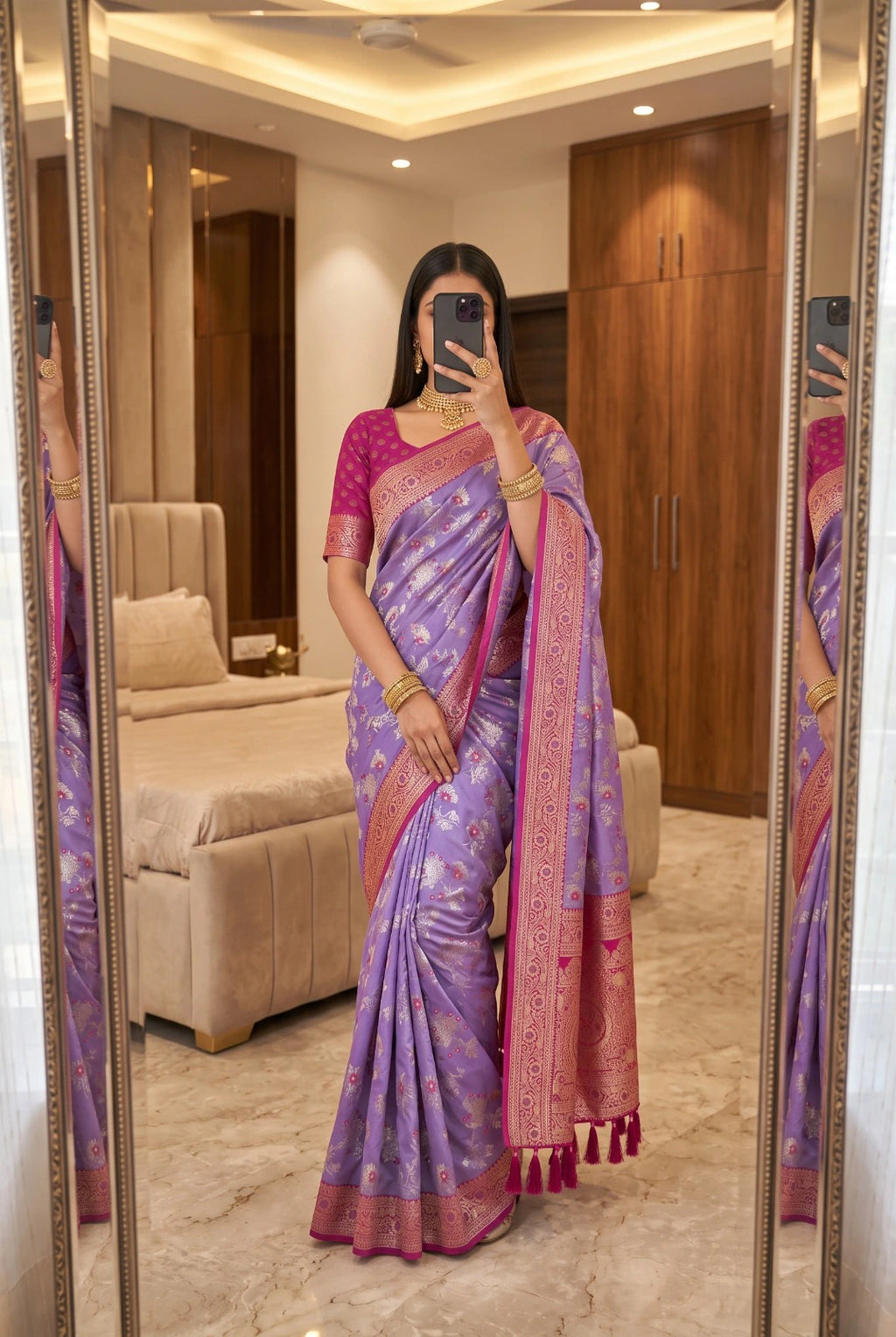 Banarasi Silk Saree with Blouse 2