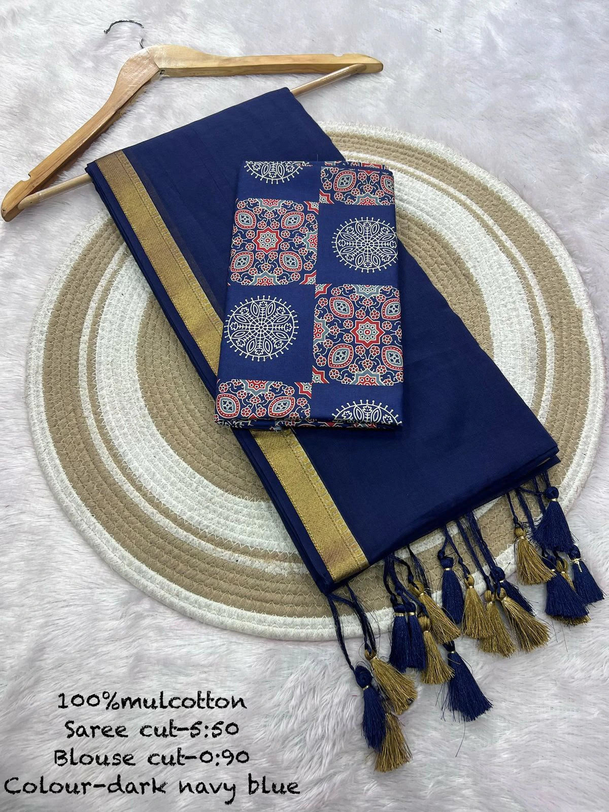 Mul Cotton Saree with Blouse 1