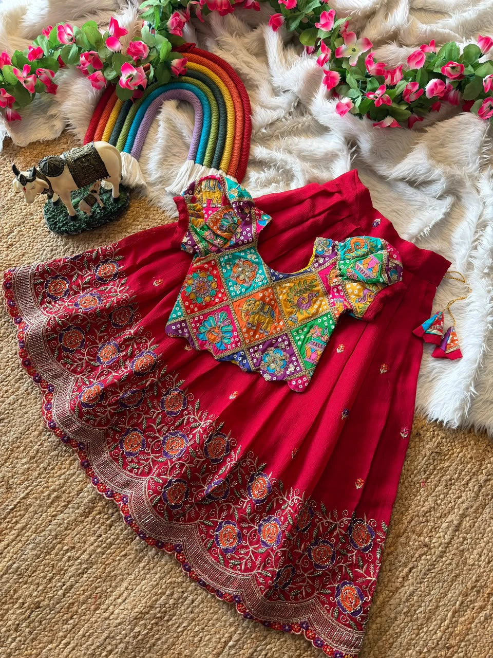 Rangoli Crush Lehenga for Girls 1