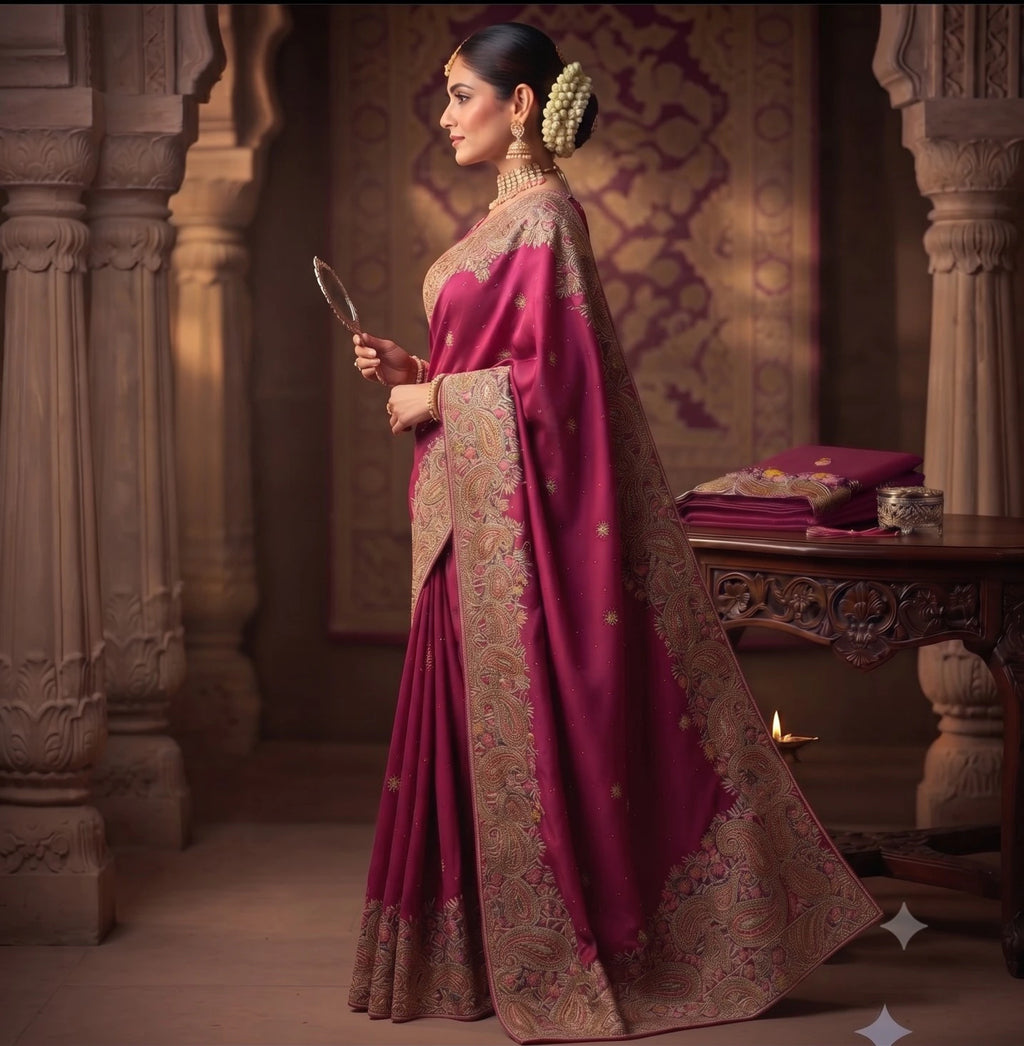 SPACE SILK EMBROIDERY WITH SEPARATE BLOUSE 5