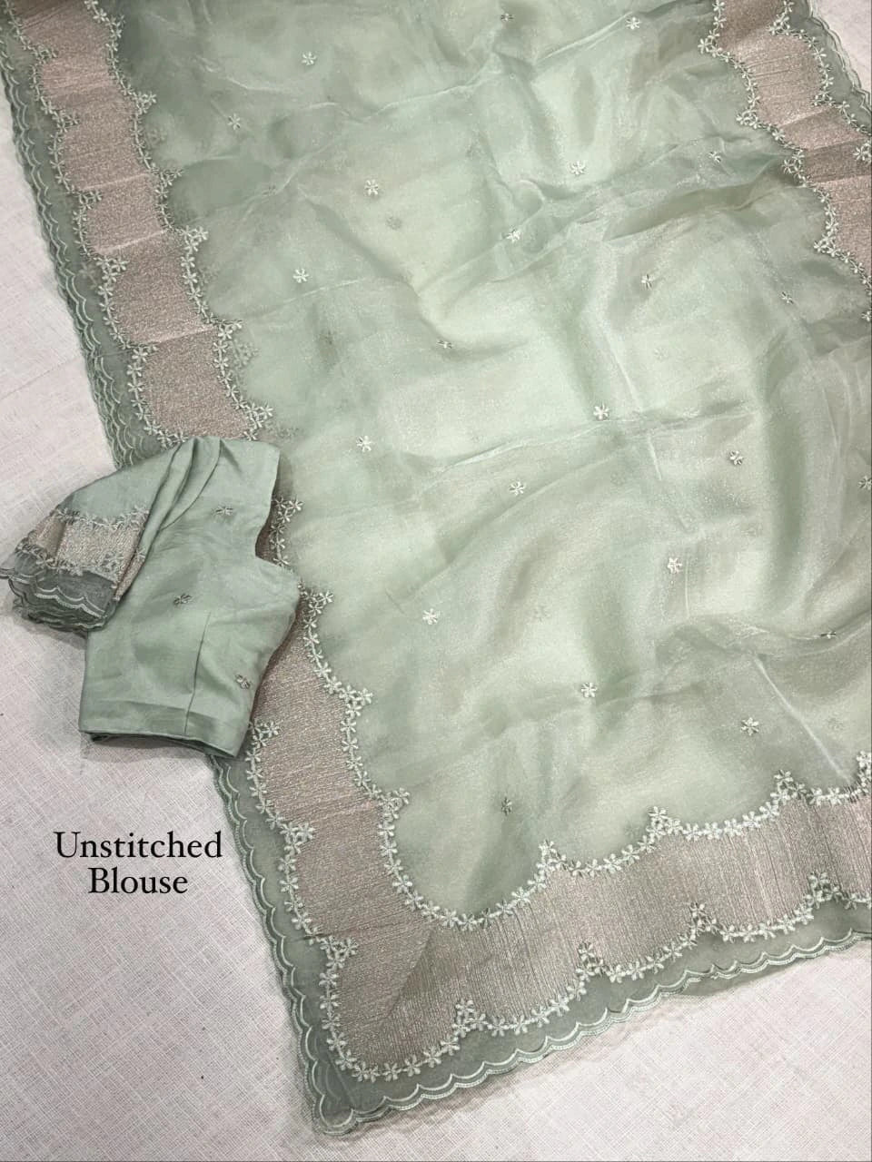 Violin Silk Embroidered Saree 4