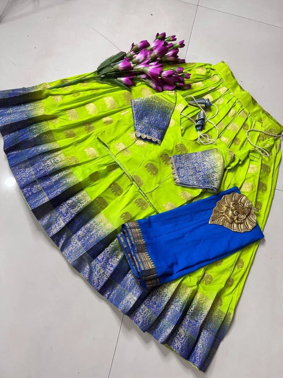 🪻🪻Traditional Pure Silk Fully Stitched Lehenga Choli Set🪻🪻 4
