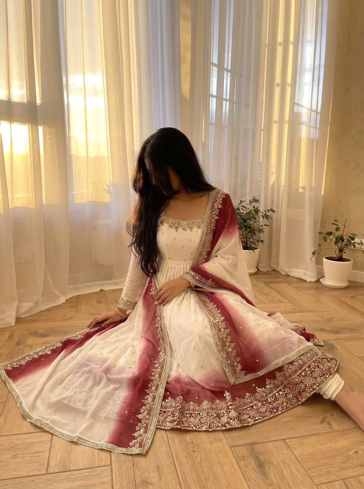 Georgette Anarkali Gown Set 9