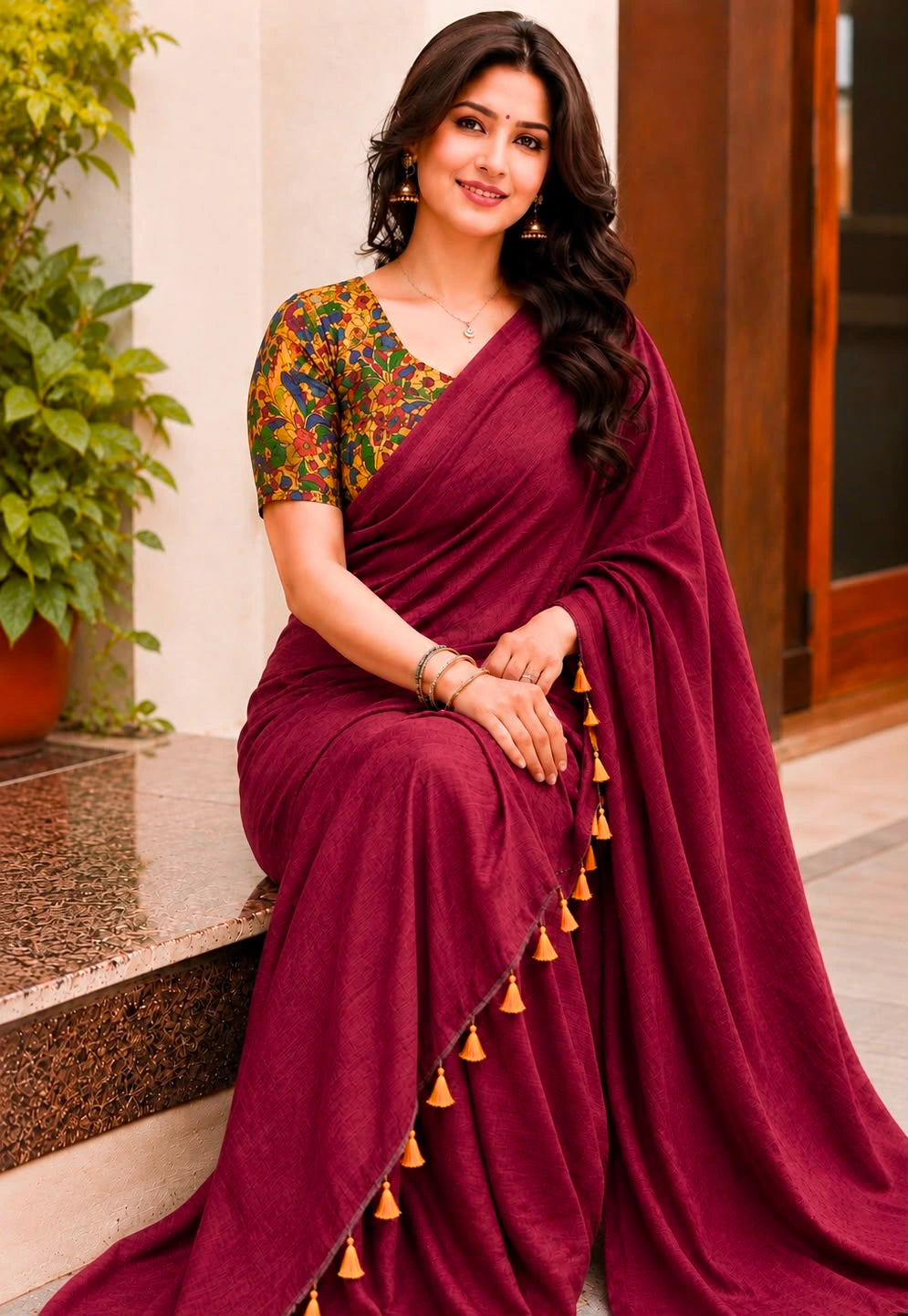 Khadi Linen Saree 1