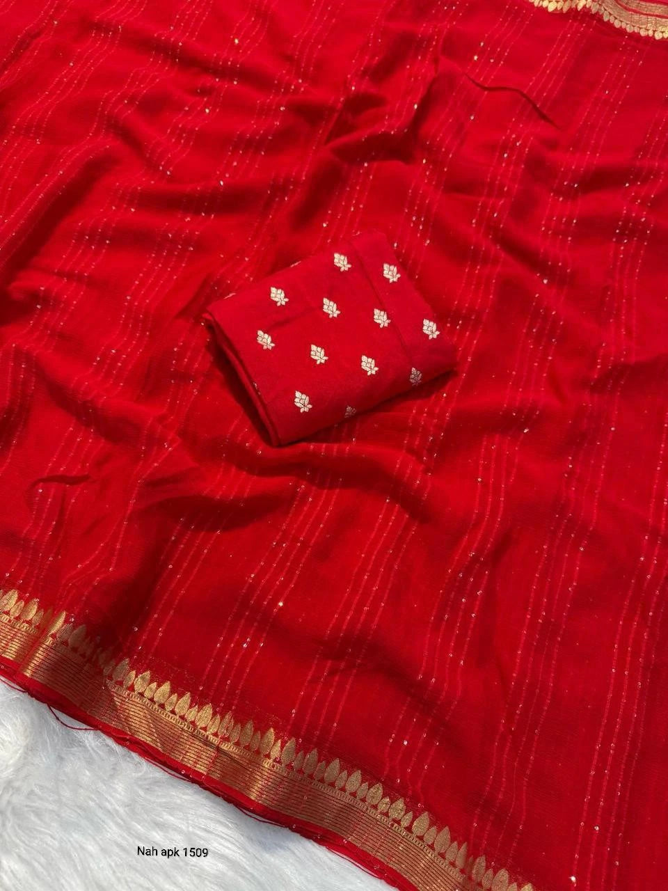 Viscose Georgette Sequence Saree 6
