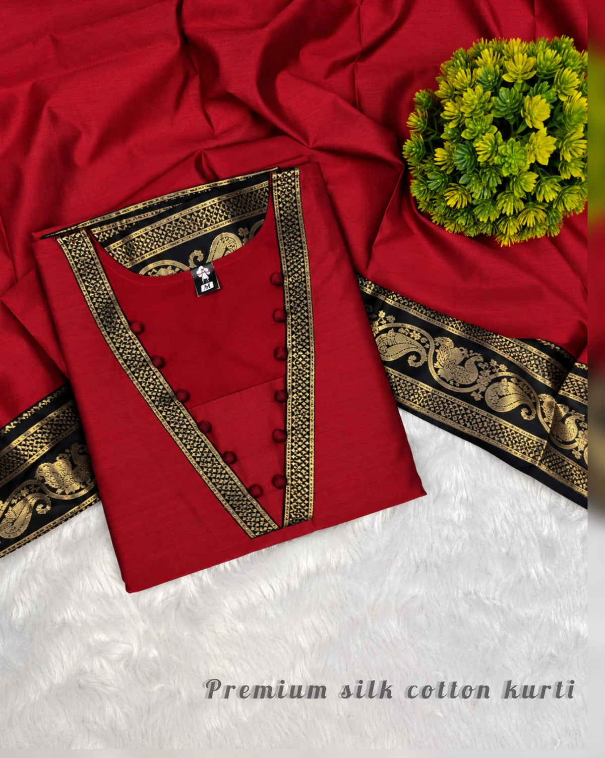 Silk Cotton Kurti Set with Dupatta 2