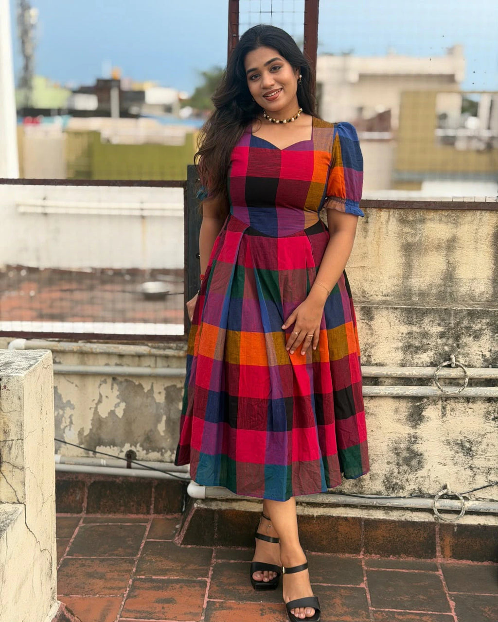 Cotton Madras Checks Dress 4