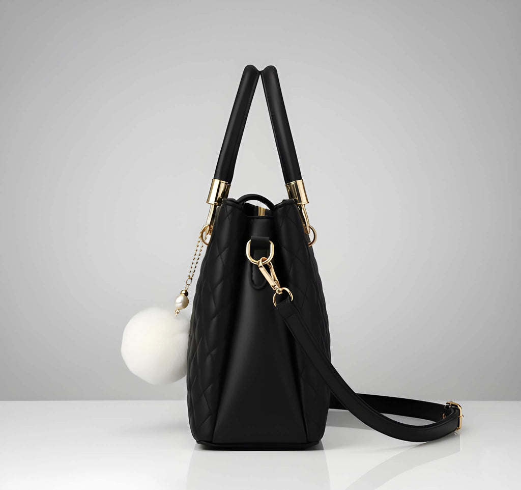 Stylish Ladies PU Leather Shoulder Handbag Premium Fashion Tote Bag with Spacious Multi-Compartment 2