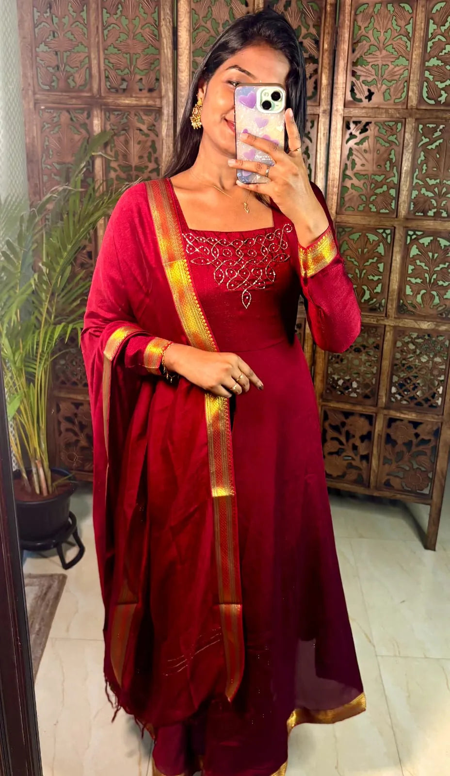 🌸🌸Kadhalar Dhinam Roja Outfit Recreation  Hand Work Gown with Duppata (New Colours Added)🌸🌸 5