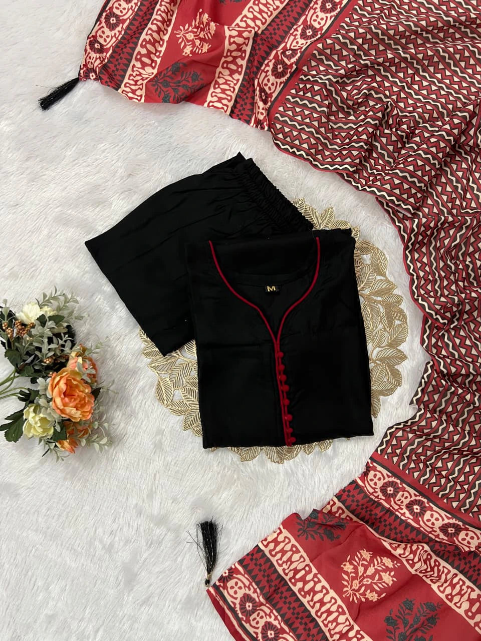 Rayon Kurti Pant Dupatta Set 2