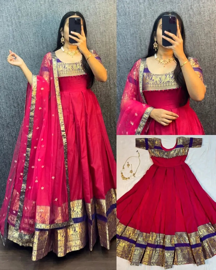 😍😍Traditional Ethnic Gown Set with Dupatta😍😍 6