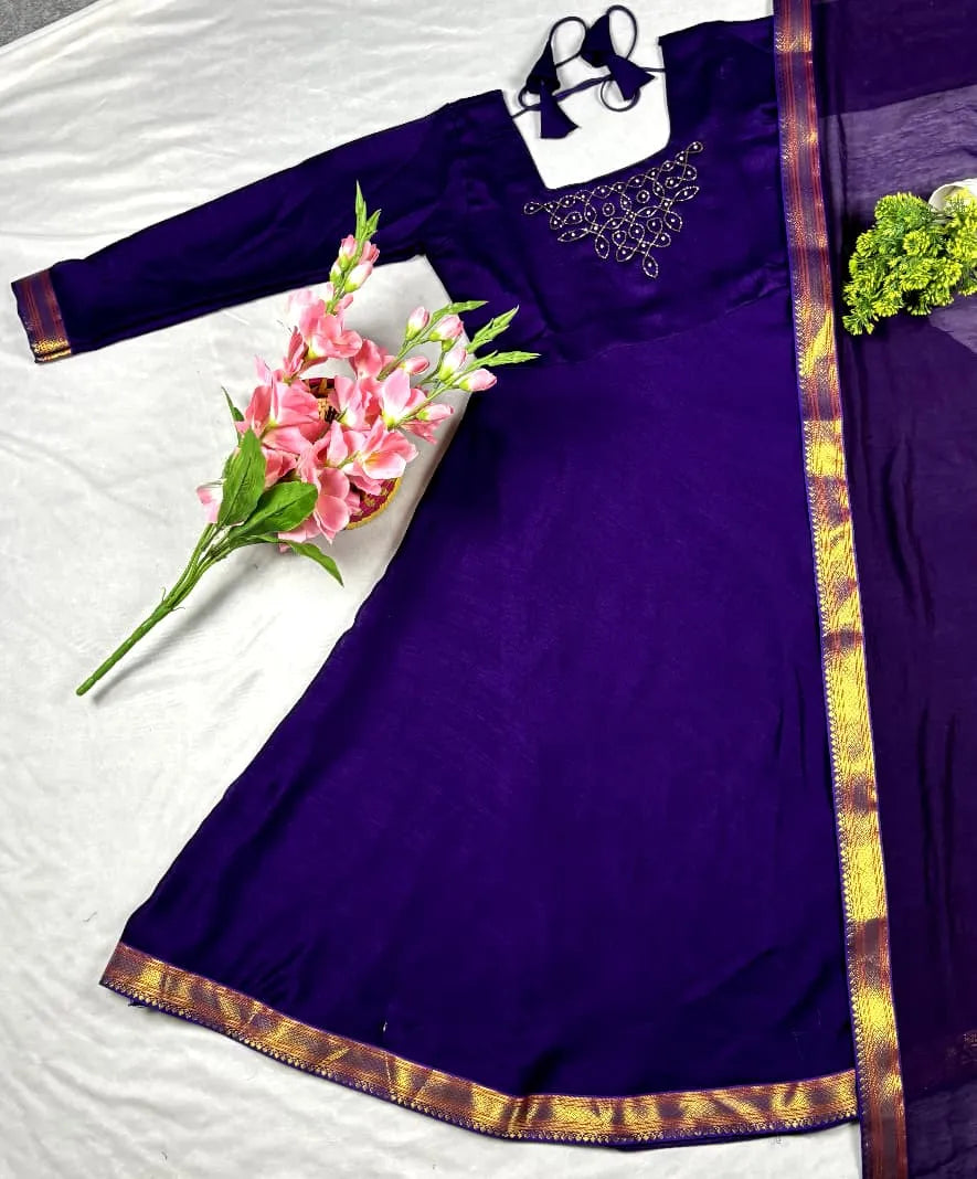 🌸🌸Kadhalar Dhinam Roja Outfit Recreation  Hand Work Gown with Duppata (New Colours Added)🌸🌸 3