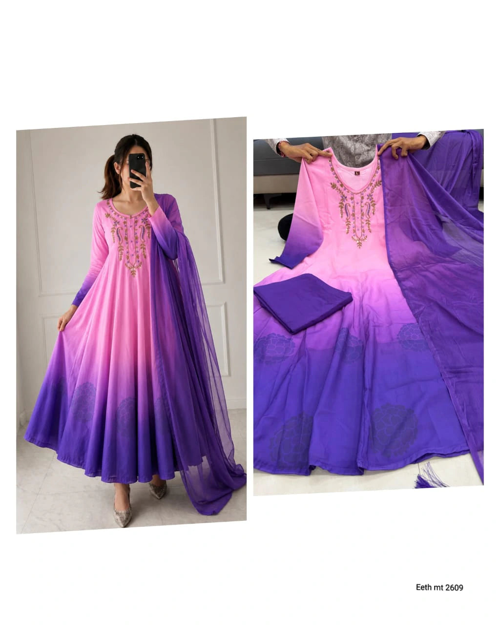 Chiffon Anarkali Gown Set 7