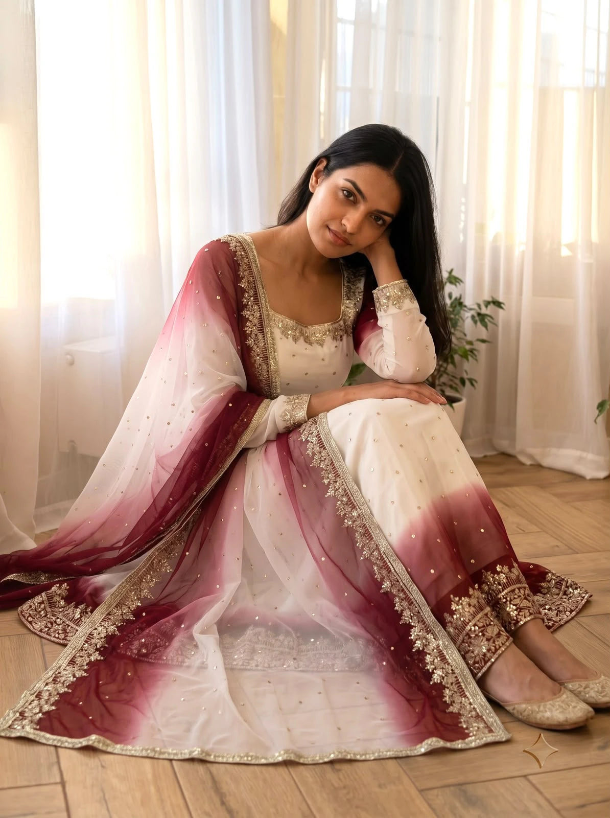 Georgette Anarkali Gown Set 1