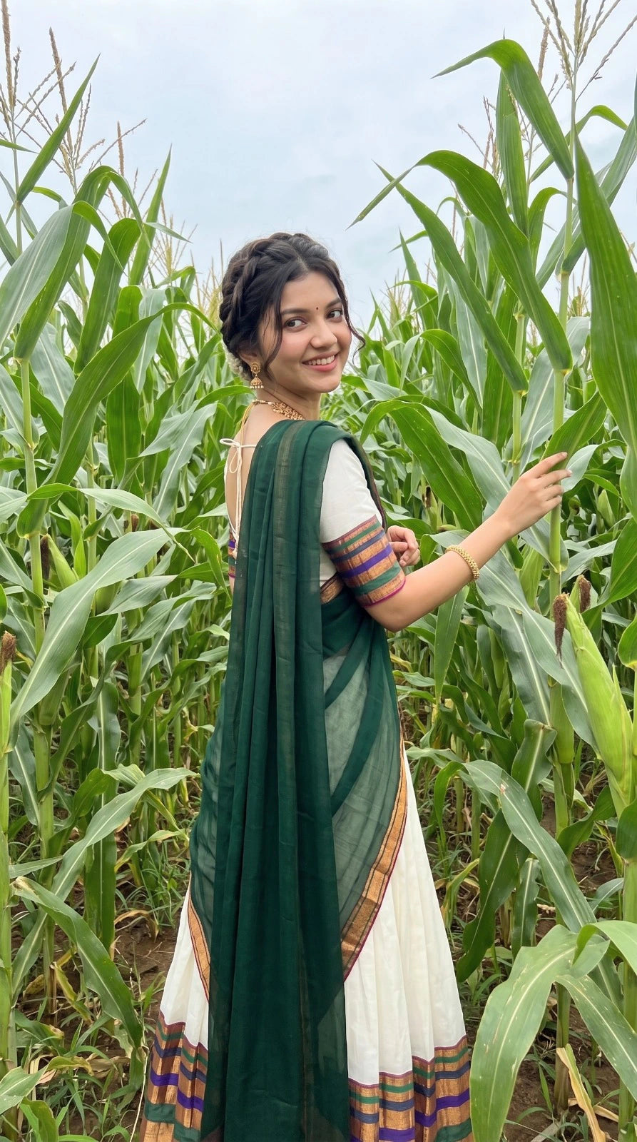 Mul Cotton Zari Woven Lehenga Set 7