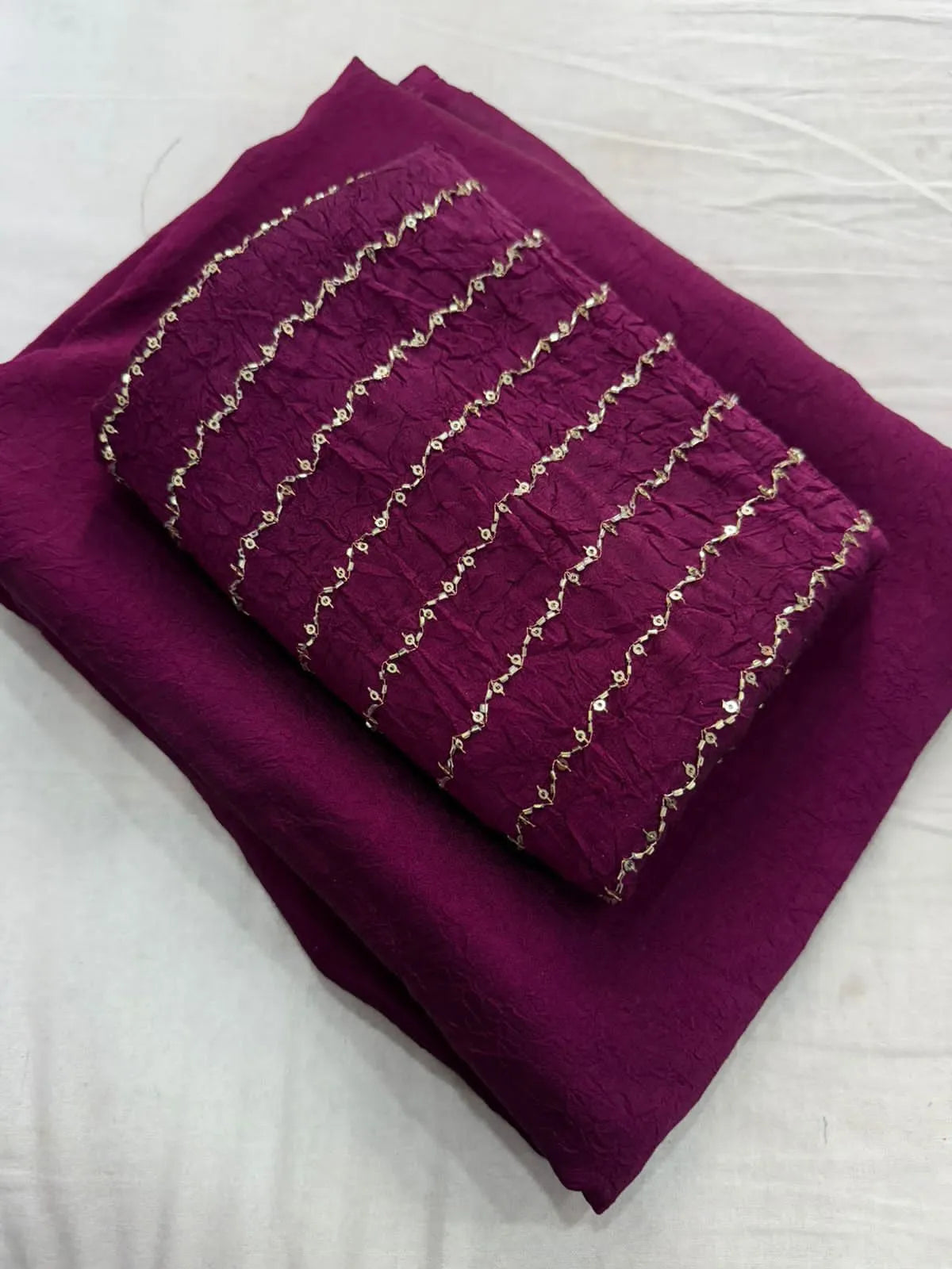 🎀🎀Rangoli Crush Saree With Sequence Blouse🎀🎀 6