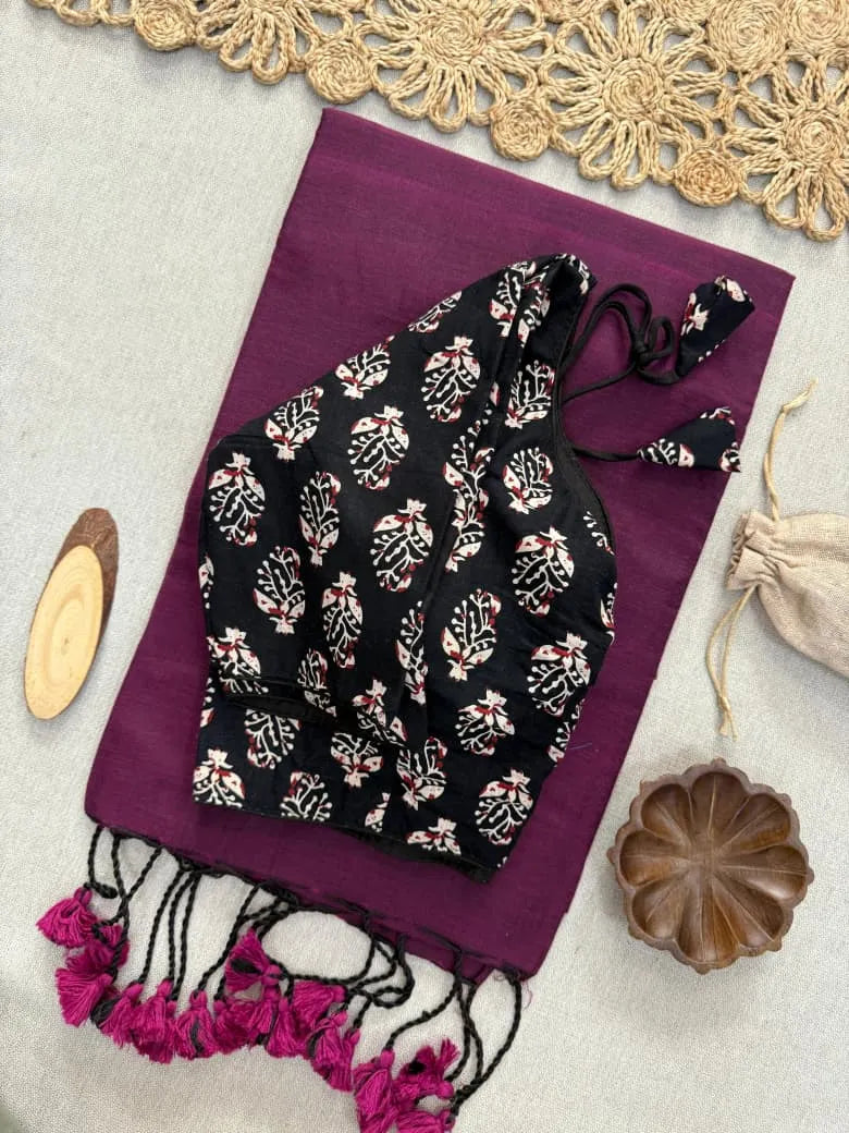🌺🌺Premium Handlooom Mul Cotton Sarees With Stitched Blouse🌺🌺 4
