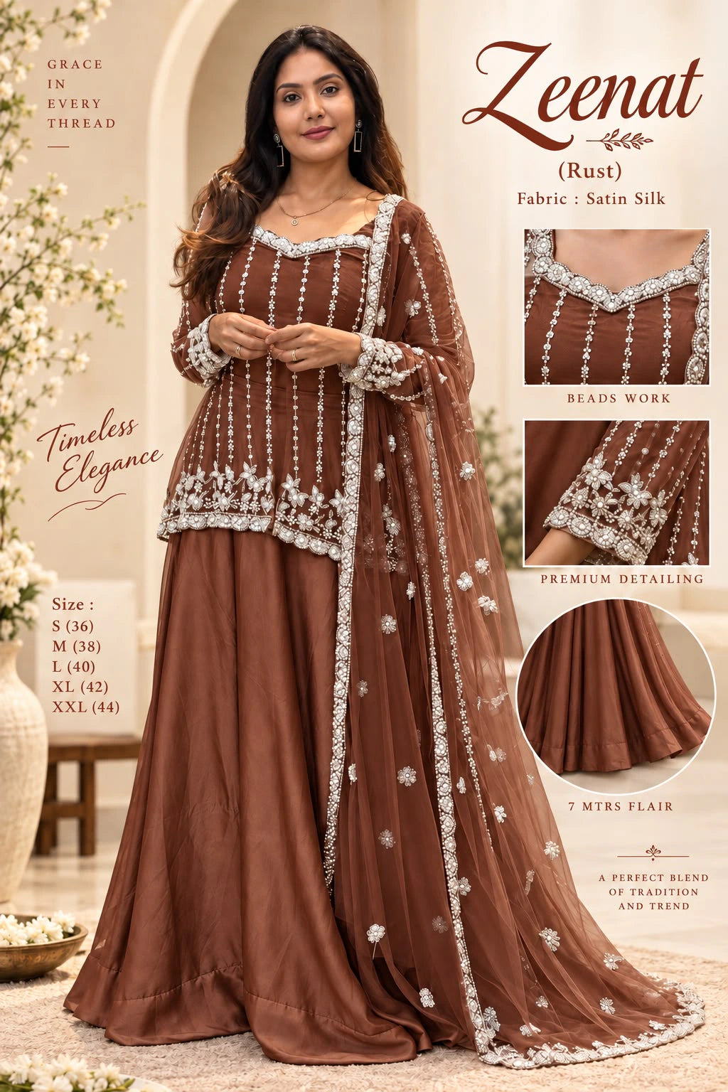 Silk Satin Lehenga Set 2