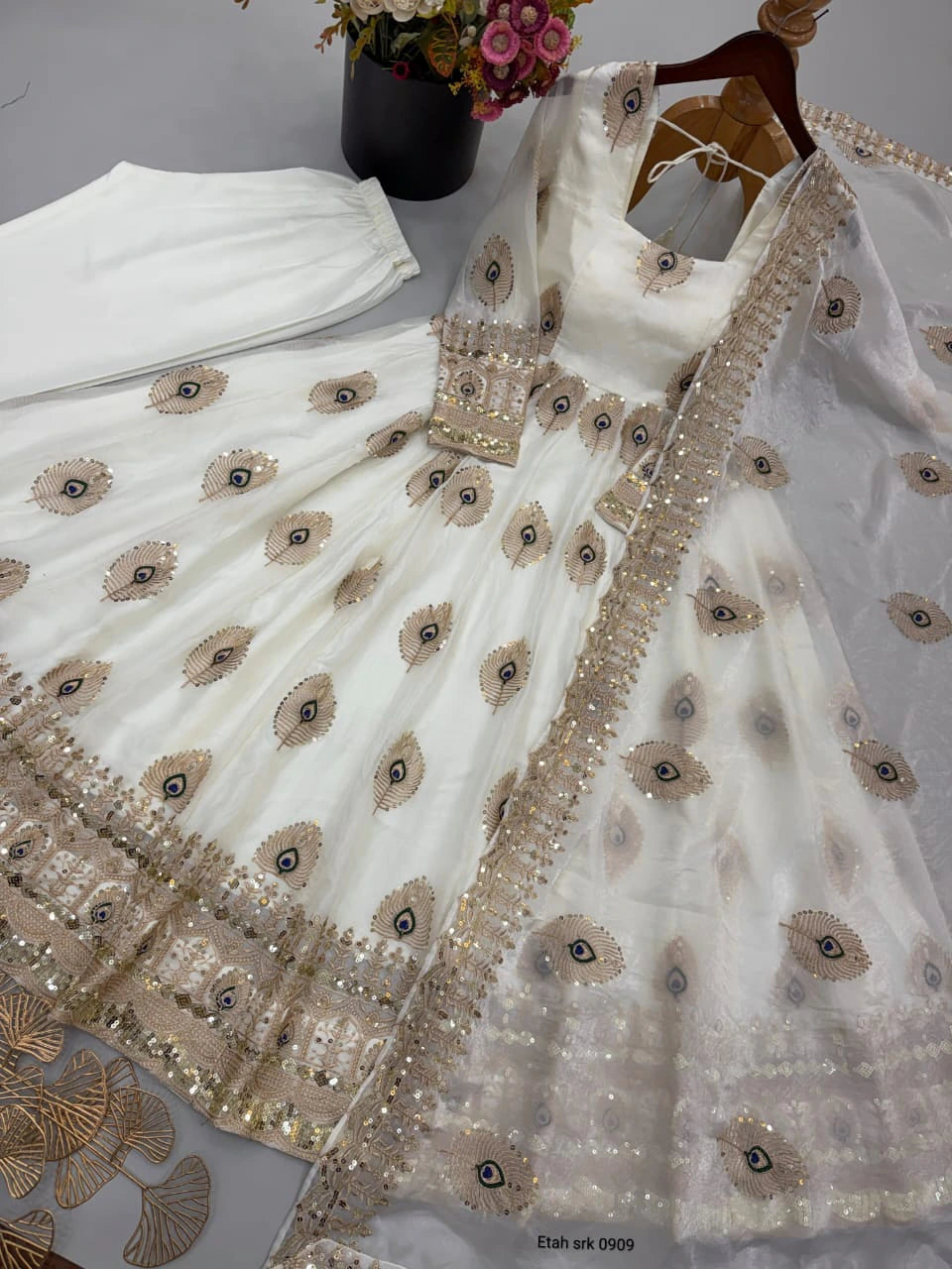 Fendy Silk Gown with Dupatta 6