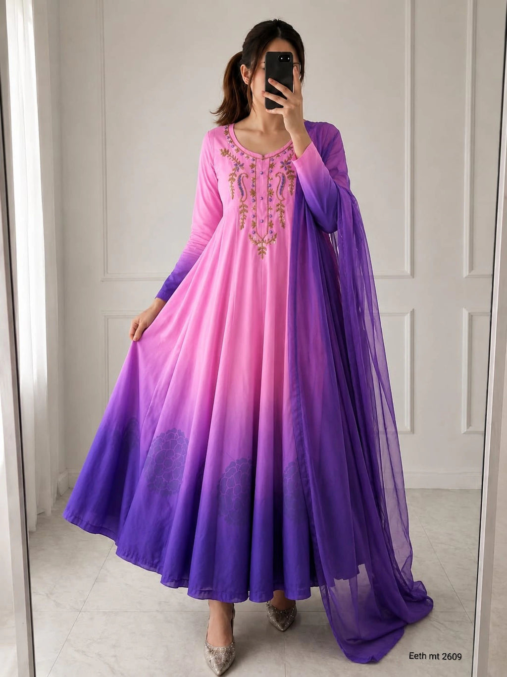 Chiffon Anarkali Gown Set 1