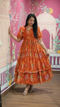 Georgette Floral Gown Dress 1