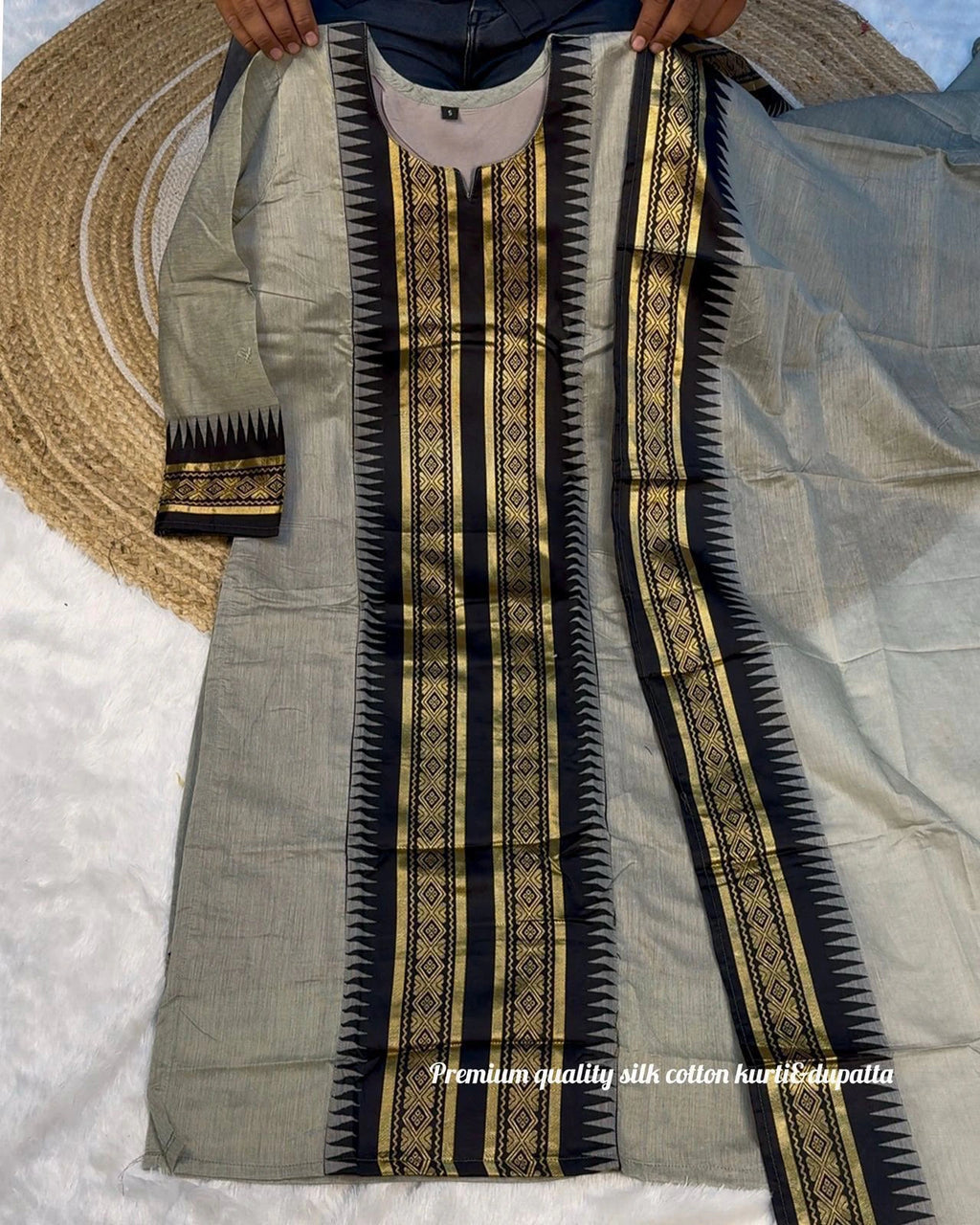 Silk Cotton Kurti Set 8