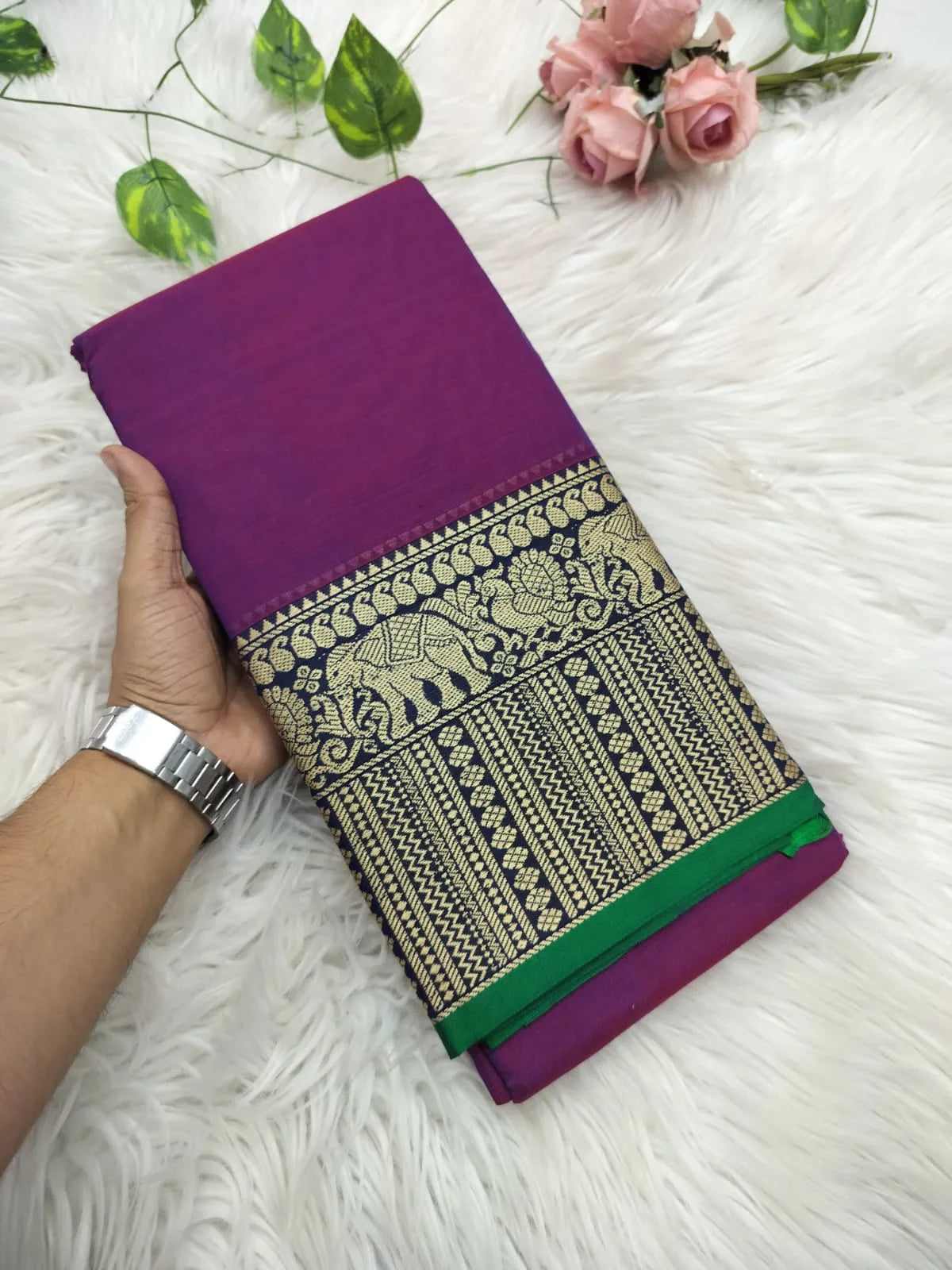 Pure Narayanpet Cotton Saree with Blouse 8