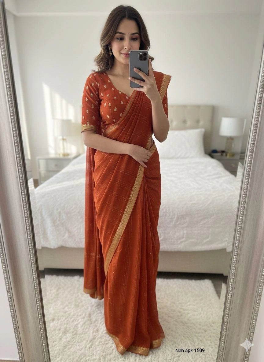 Viscose Georgette Sequence Saree 1