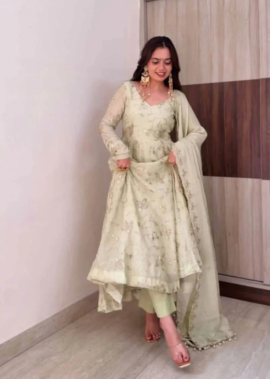 Fendy Silk Gown with Dupatta 5
