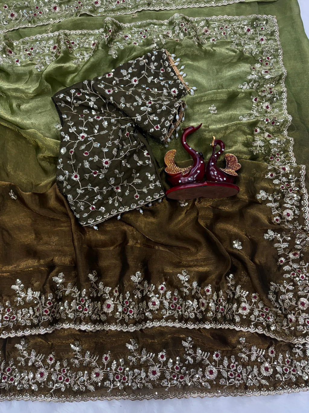 🌸🌸Beautiful Soft Fendy Sequence Embroidery Work Sarees🌸🌸 1