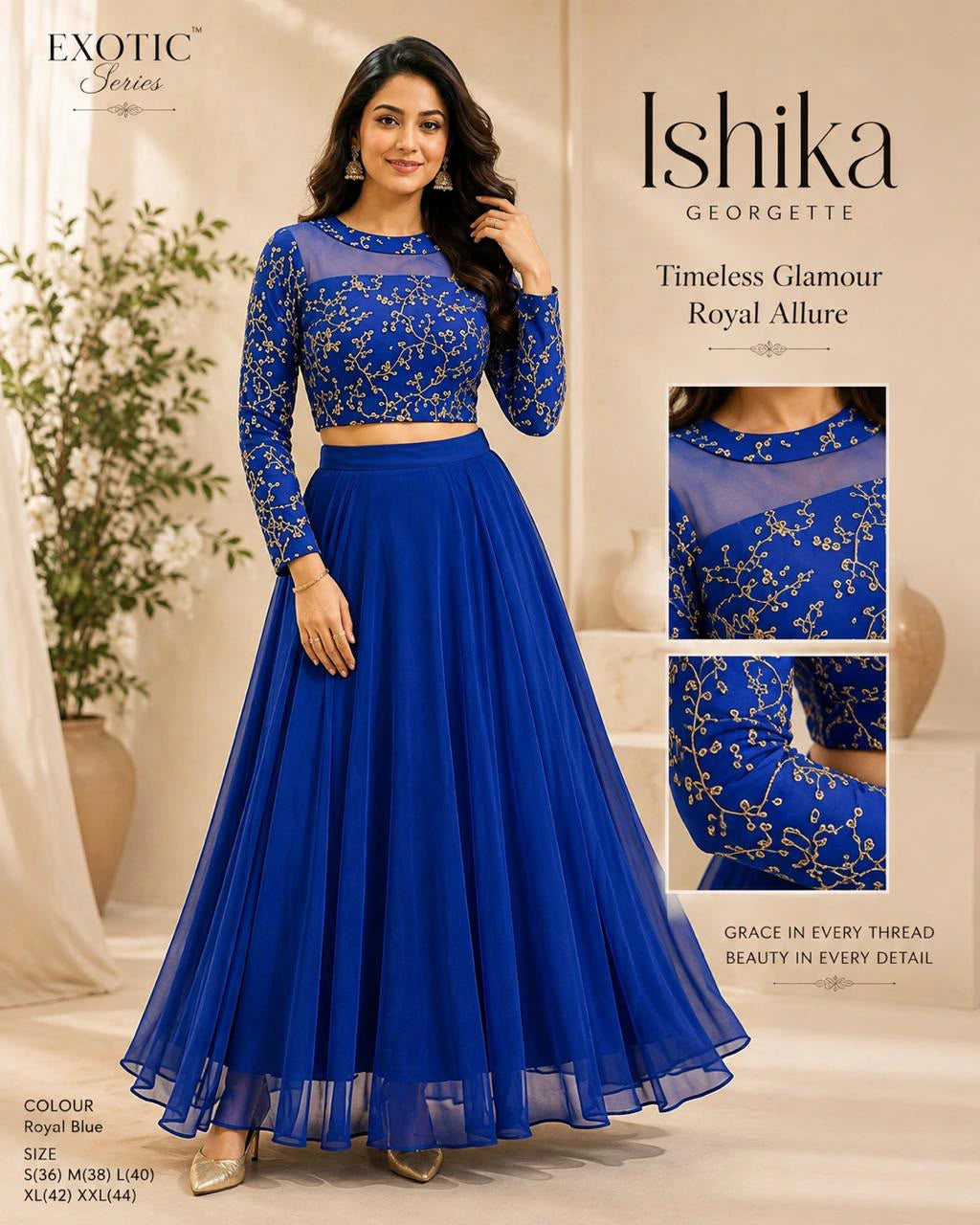 Georgette Embroidered Lehenga Set 1