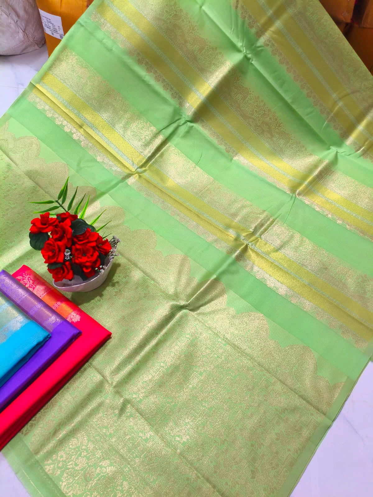Zari Woven Saree with Blouse 3