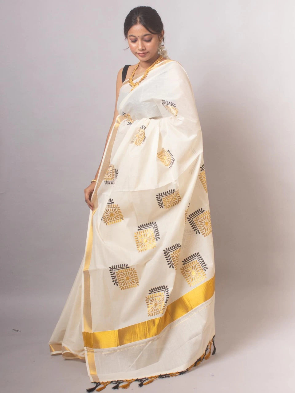 Cotton Embroidered Saree with Blouse 6