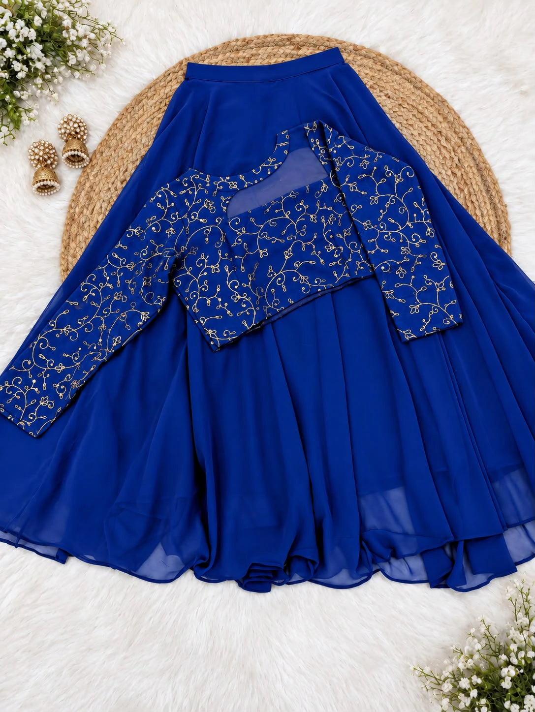 Georgette Embroidered Lehenga Set 8