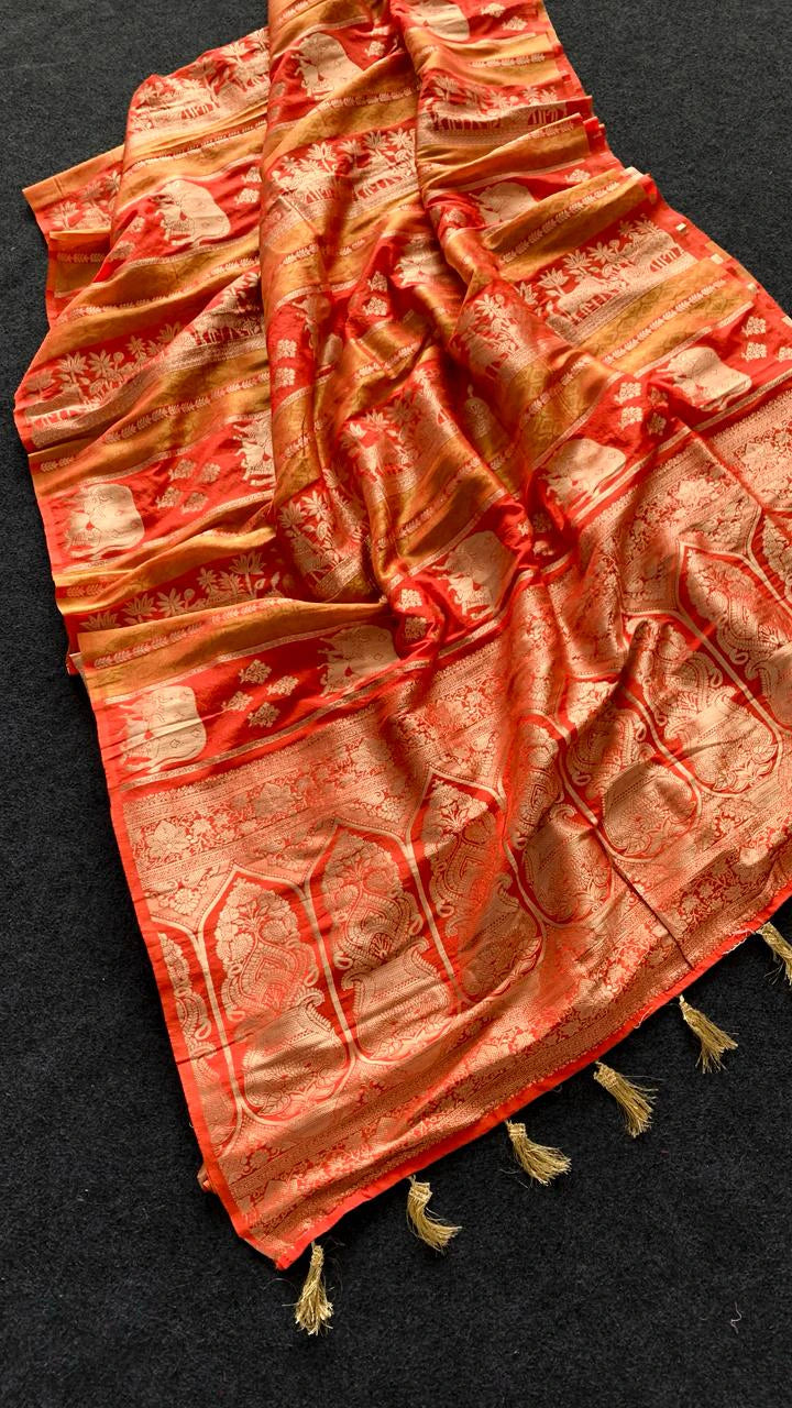 Khadi Crepe Paithani Saree 7