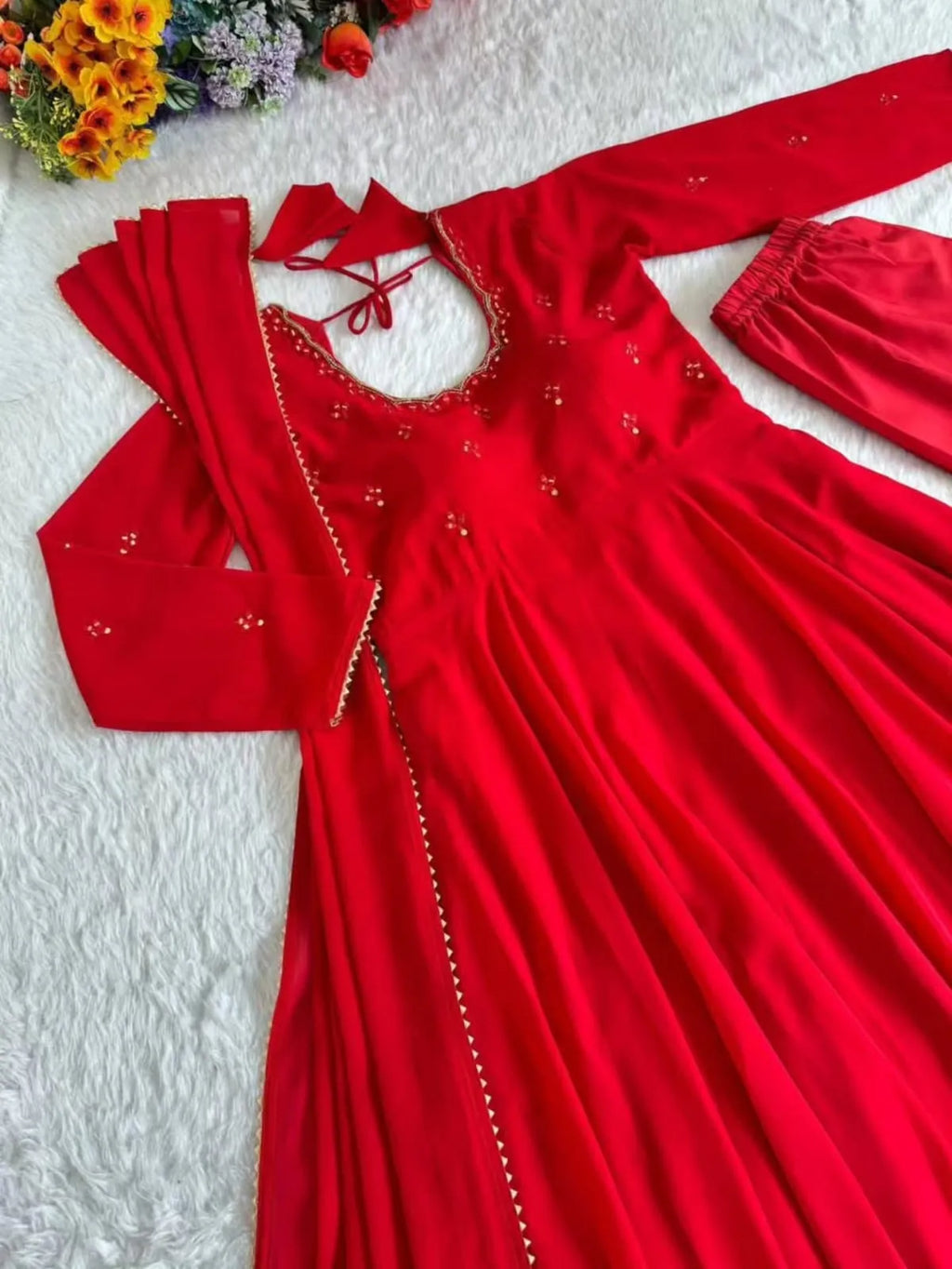 👑🌸Premium Georgette Minnale Anarkali Set With Bottom & Dupatta🌸👑 10