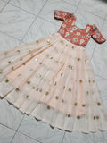 🌸🌸Pure Georgette Girls Silk Embroidery Gown🌈🌈 1
