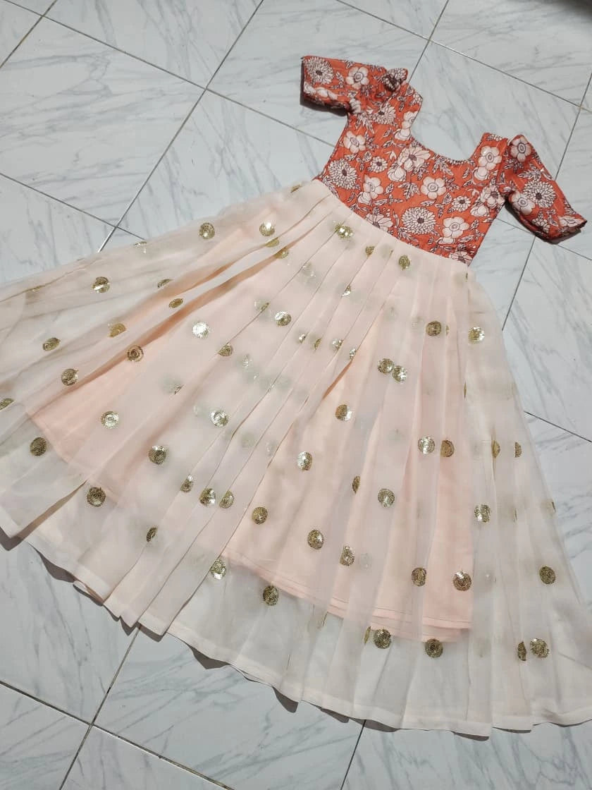 🌸🌸Pure Georgette Girls Silk Embroidery Gown🌈🌈 1