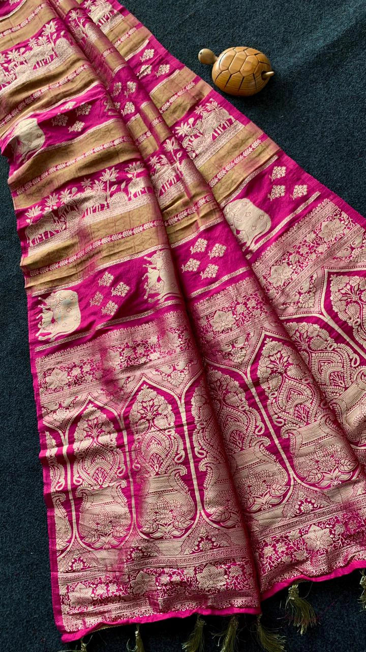 Khadi Crepe Paithani Saree 1