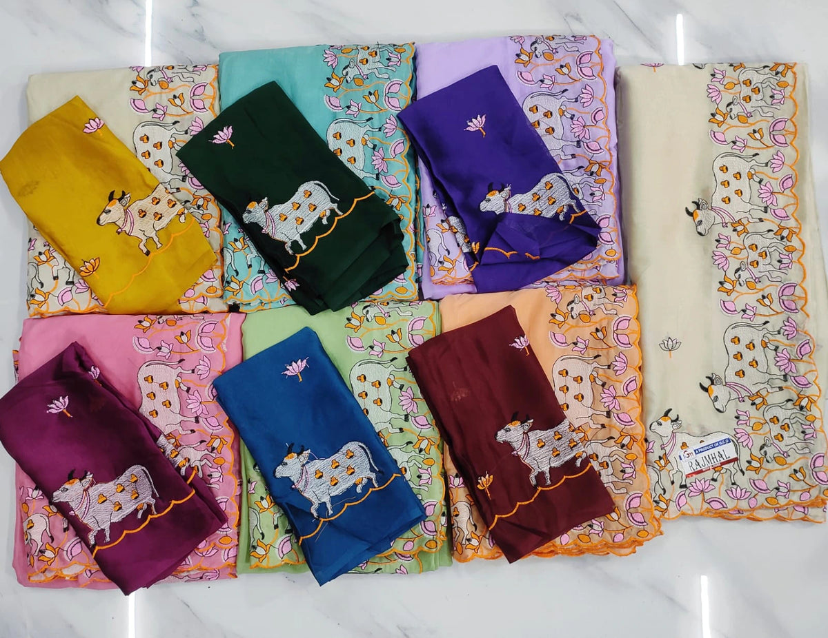 Embroidered Saree with Blouse 2