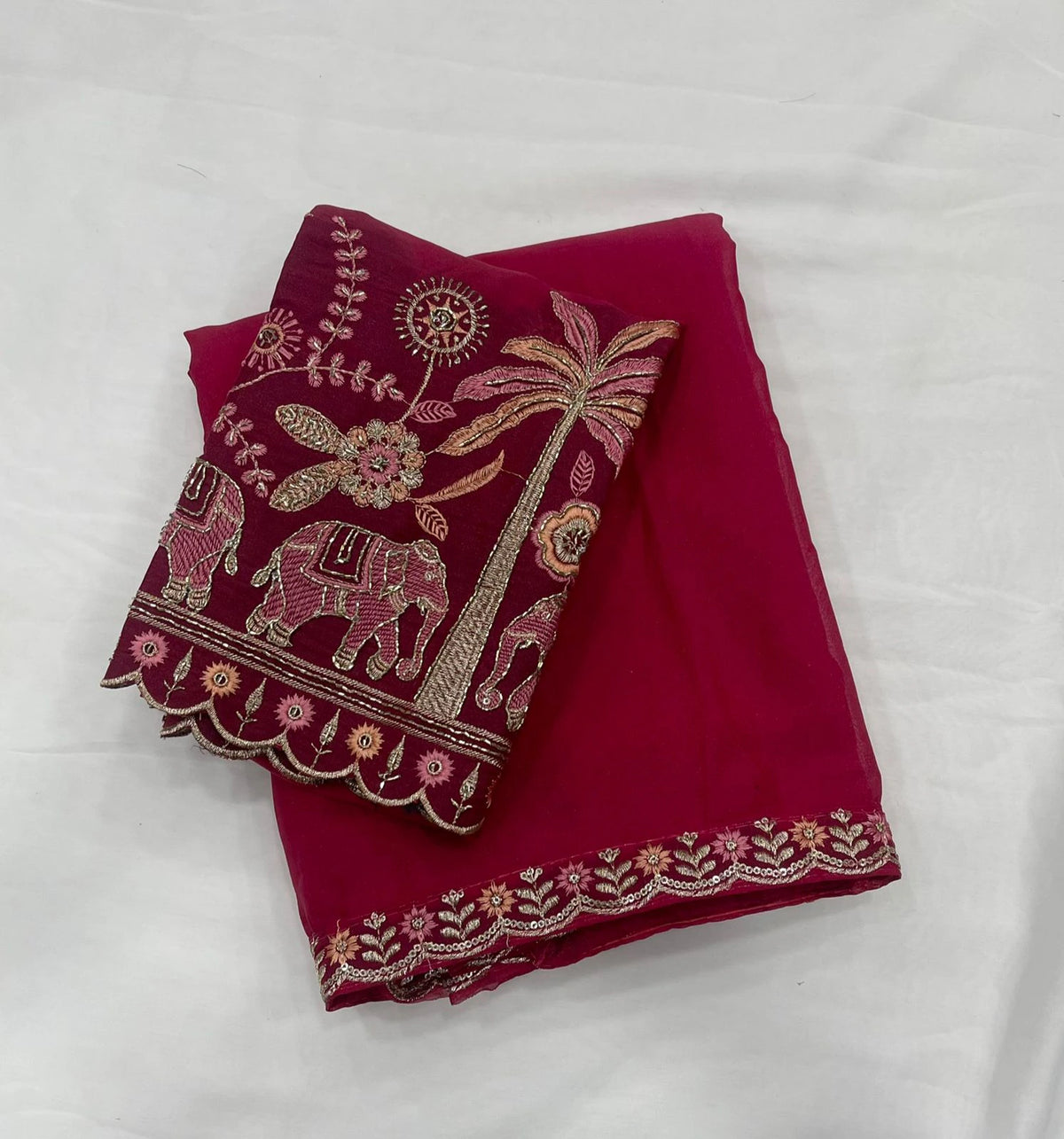 Georgette Embroidered Saree 8