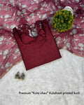🍁🌸Viral Kalamkari khalahasti  kota chex kurti with kalamkari dupatta🌸🍁 4