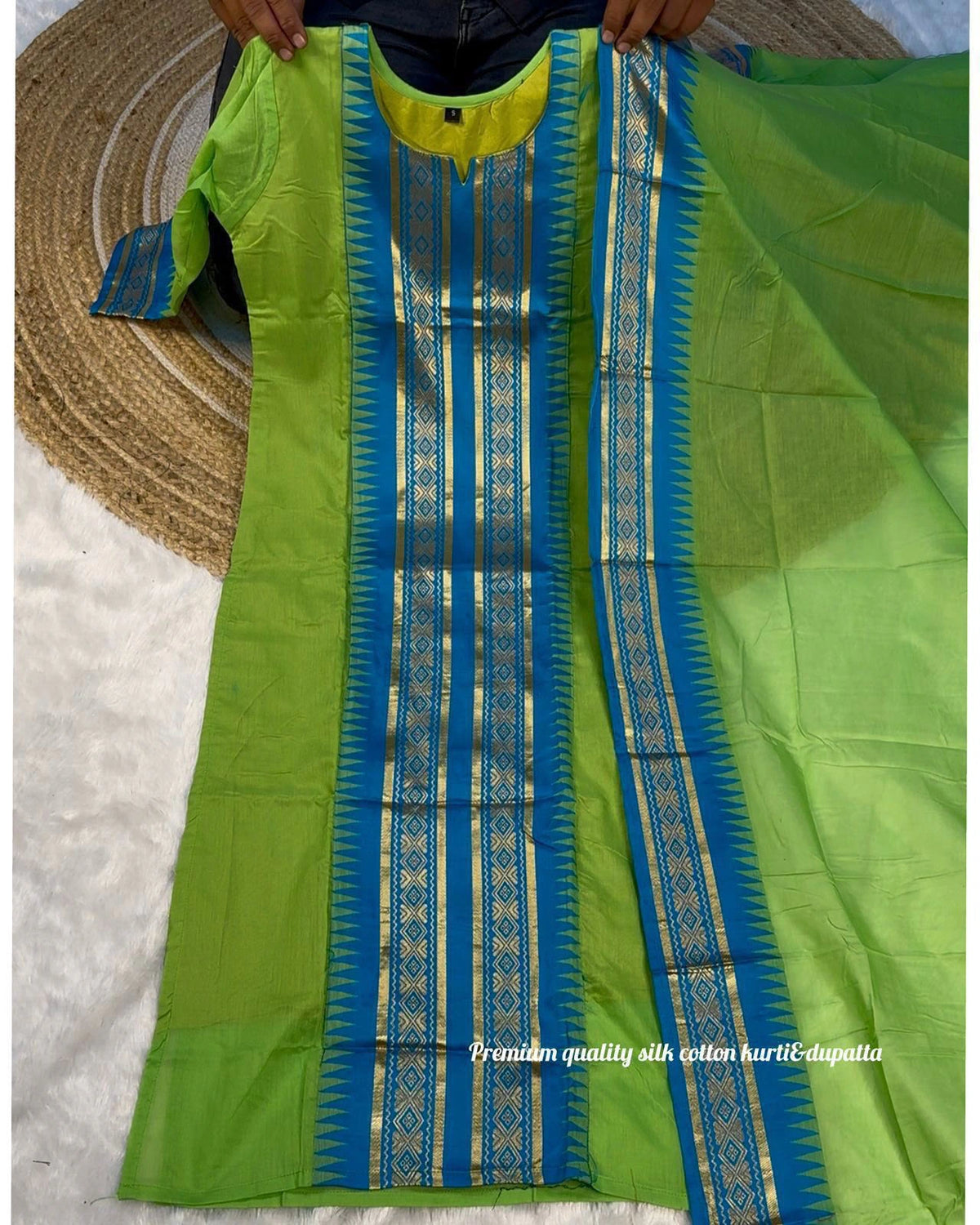 Silk Cotton Kurti Set 4