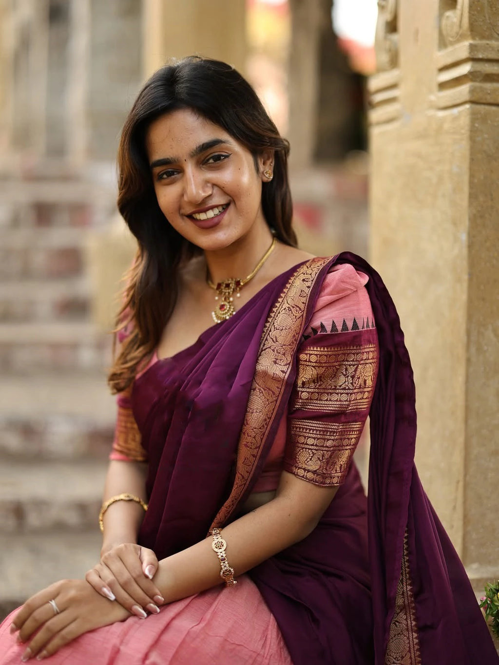 Kanchi Cotton Zari Woven Lehenga Set 4