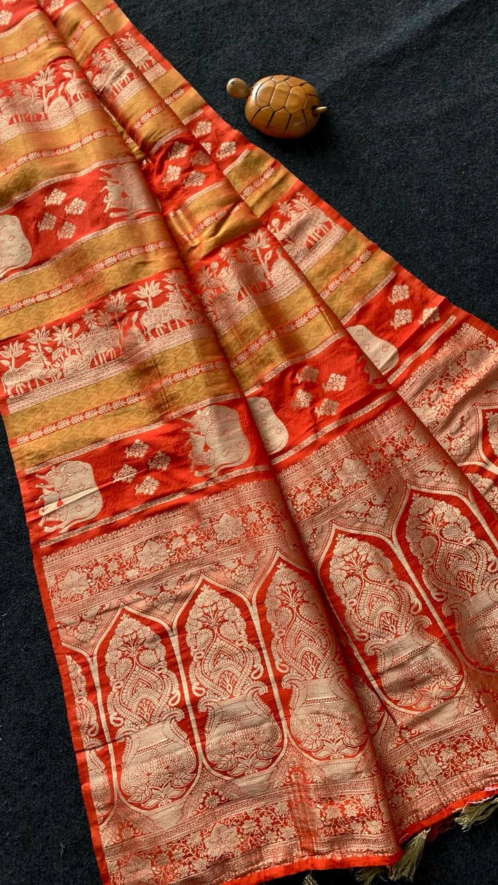 Khadi Crepe Paithani Saree 6