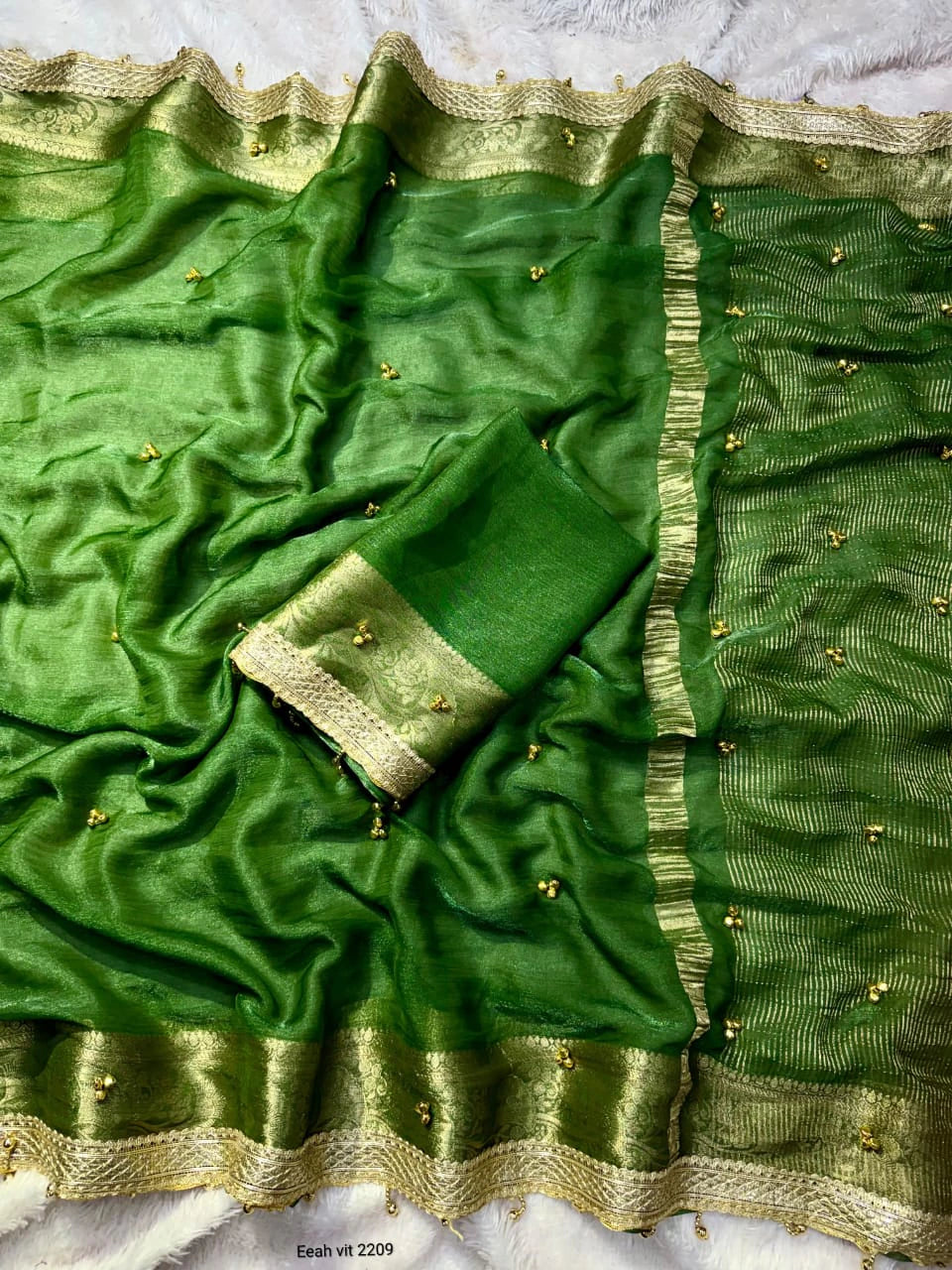 Tissue Silk Saree with Ghungroo Work 10
