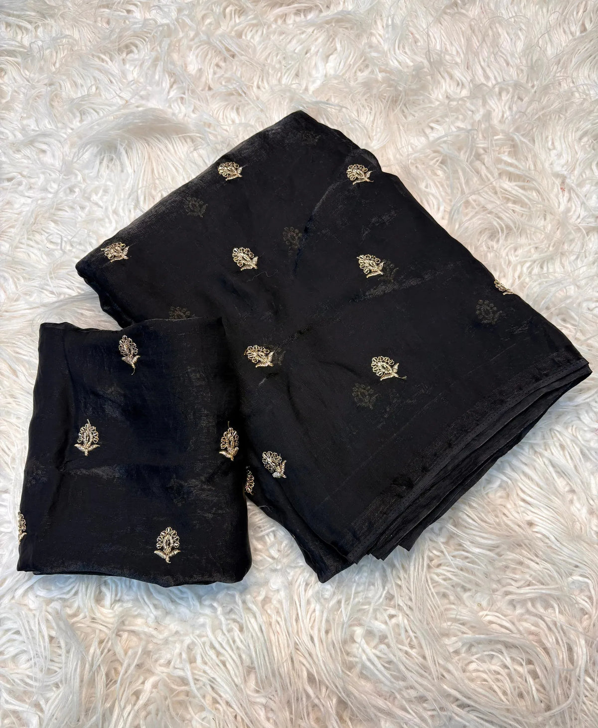 🌸🌸Two Tone Space Silk Sarees With Leaf Hand Work Embriodery Designs🌸🌸 1
