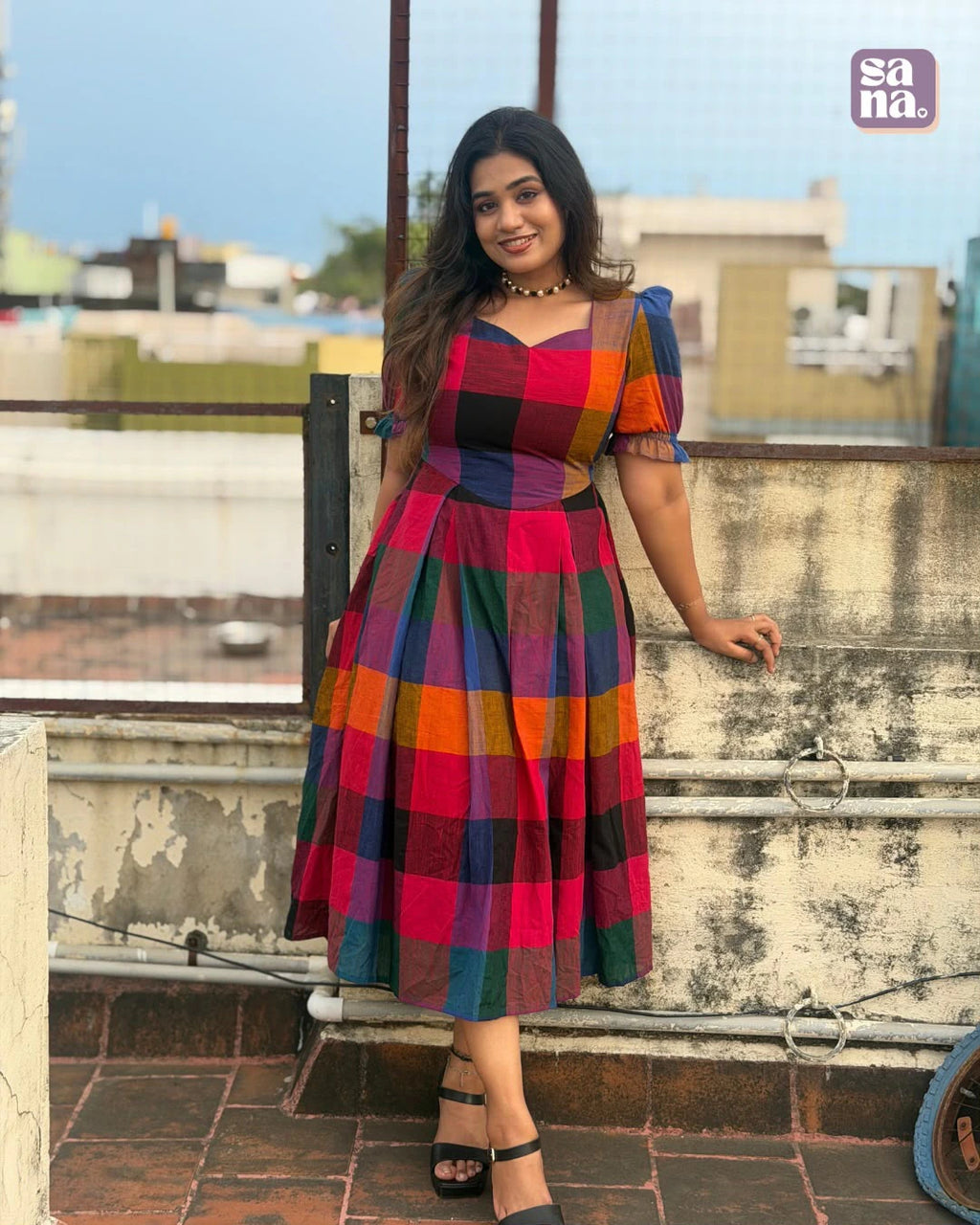 Cotton Madras Checks Dress 1